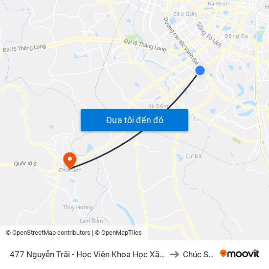 477 Nguyễn Trãi - Học Viện Khoa Học Xã Hội to Chúc Sơn map