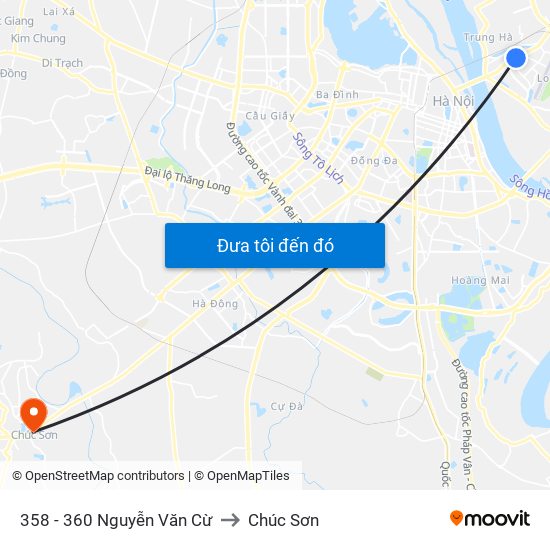 358 - 360 Nguyễn Văn Cừ to Chúc Sơn map