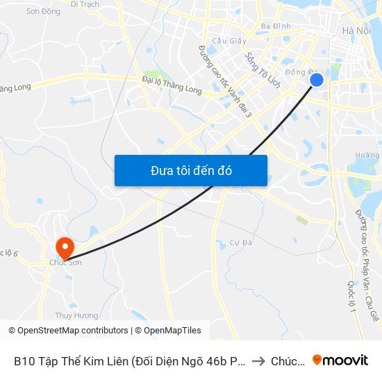 B10 Tập Thể Kim Liên (Đối Diện Ngõ 46b Phạm Ngọc Thạch) to Chúc Sơn map