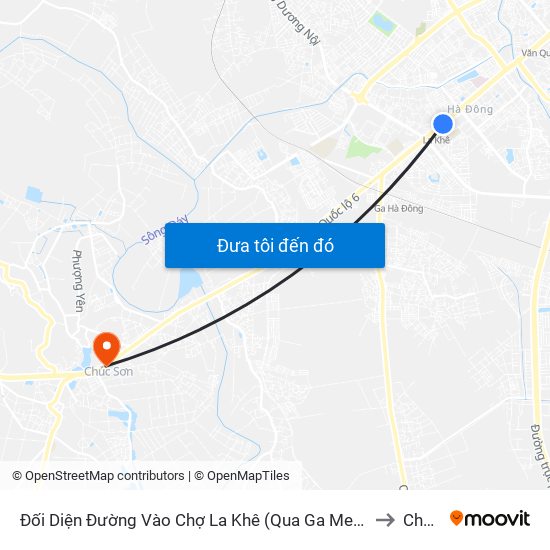 Đối Diện Đường Vào Chợ La Khê (Qua Ga Metro La Khê) - 405 Quang Trung (Hà Đông) to Chúc Sơn map