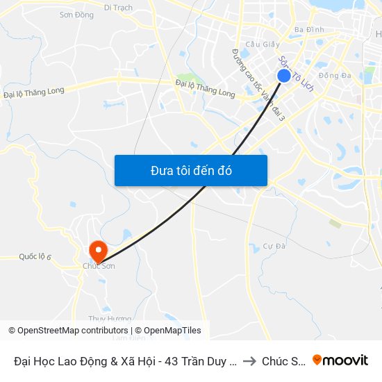 Đại Học Lao Động & Xã Hội - 43 Trần Duy Hưng to Chúc Sơn map