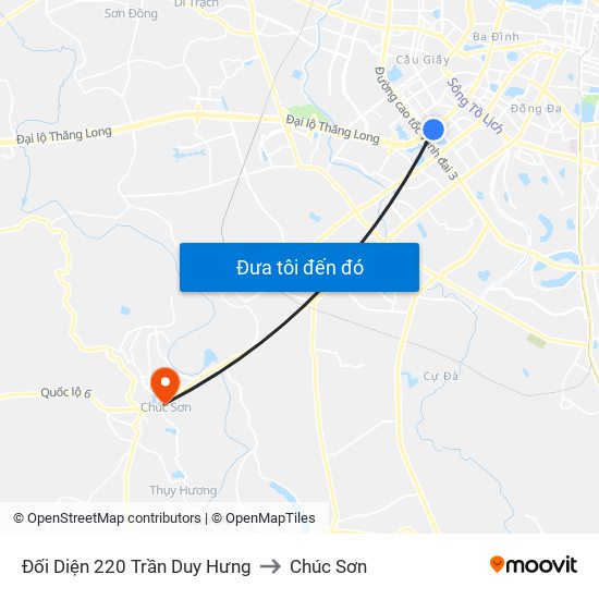 Đối Diện 220 Trần Duy Hưng to Chúc Sơn map