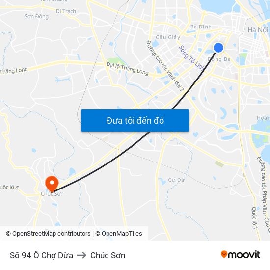 Số 94 Ô Chợ Dừa to Chúc Sơn map