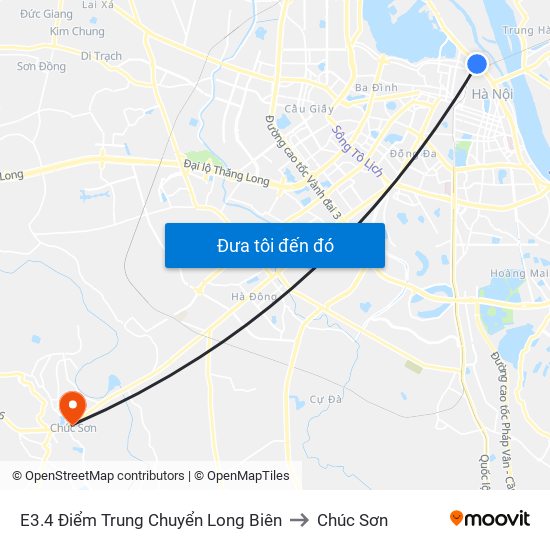E3.4 Điểm Trung Chuyển Long Biên to Chúc Sơn map