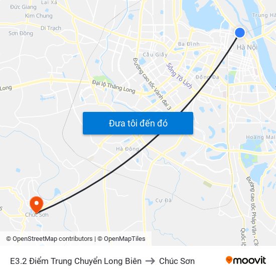 E3.2 Điểm Trung Chuyển Long Biên to Chúc Sơn map