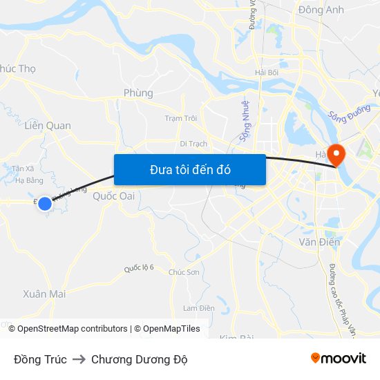 Đồng Trúc to Chương Dương Độ map