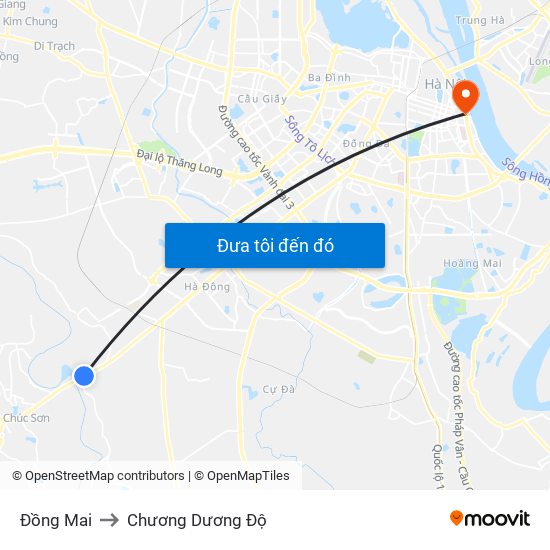 Đồng Mai to Chương Dương Độ map