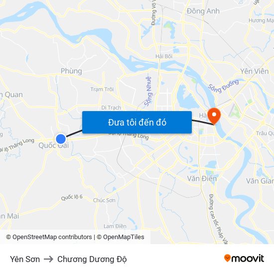 Yên Sơn to Chương Dương Độ map