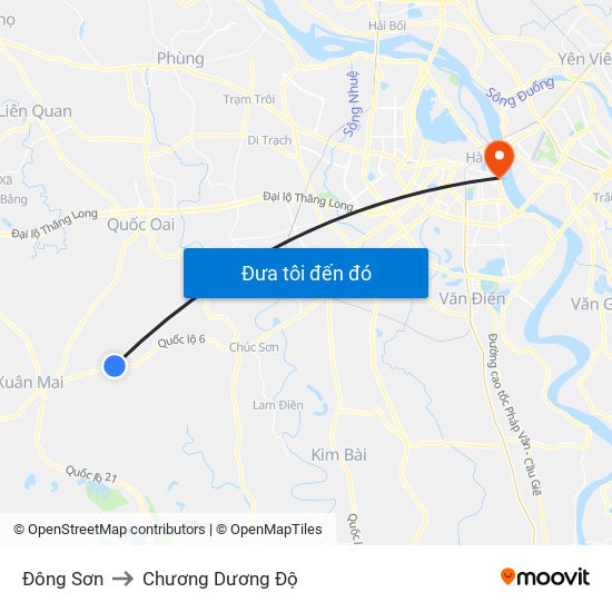 Đông Sơn to Chương Dương Độ map