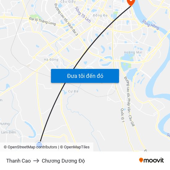 Thanh Cao to Chương Dương Độ map