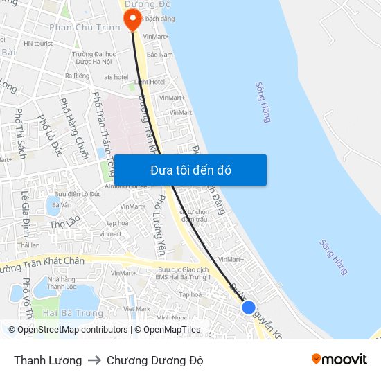 Thanh Lương to Chương Dương Độ map