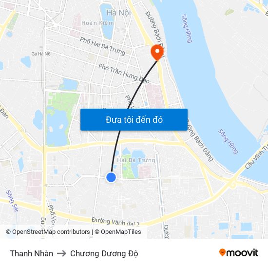 Thanh Nhàn to Chương Dương Độ map