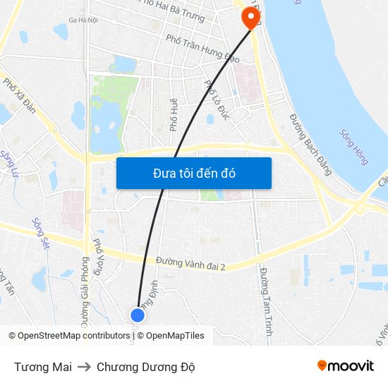 Tương Mai to Chương Dương Độ map