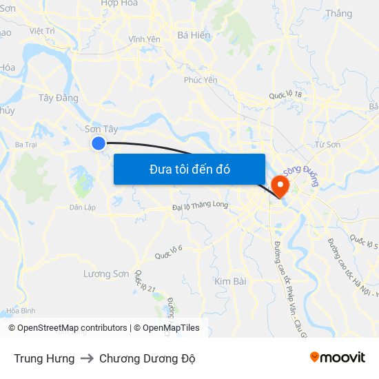 Trung Hưng to Chương Dương Độ map