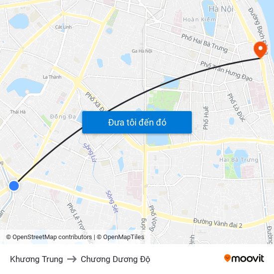 Khương Trung to Chương Dương Độ map