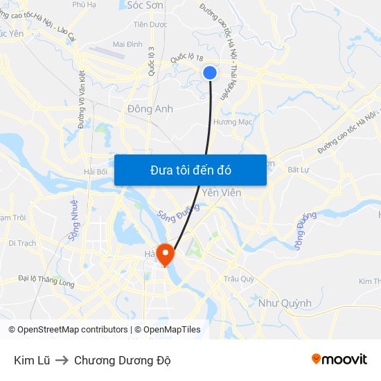 Kim Lũ to Chương Dương Độ map