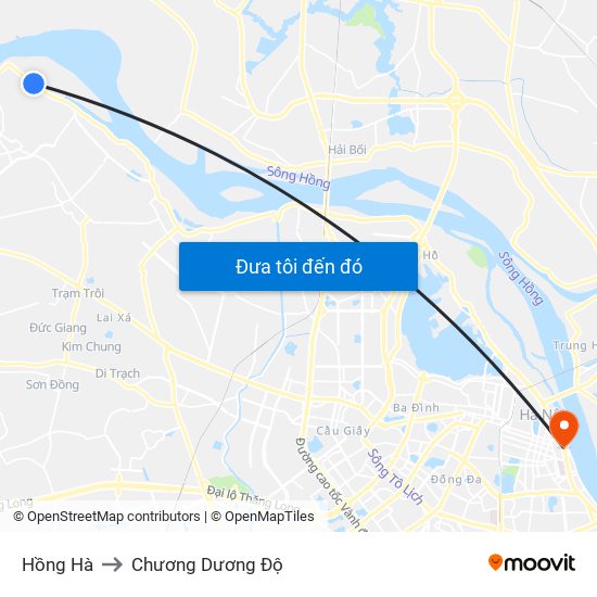 Hồng Hà to Chương Dương Độ map