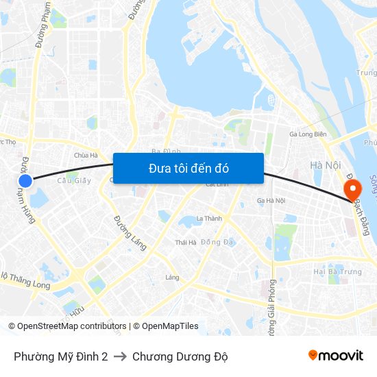 Phường Mỹ Đình 2 to Chương Dương Độ map