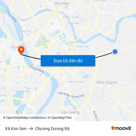 Xã Kim Sơn to Chương Dương Độ map