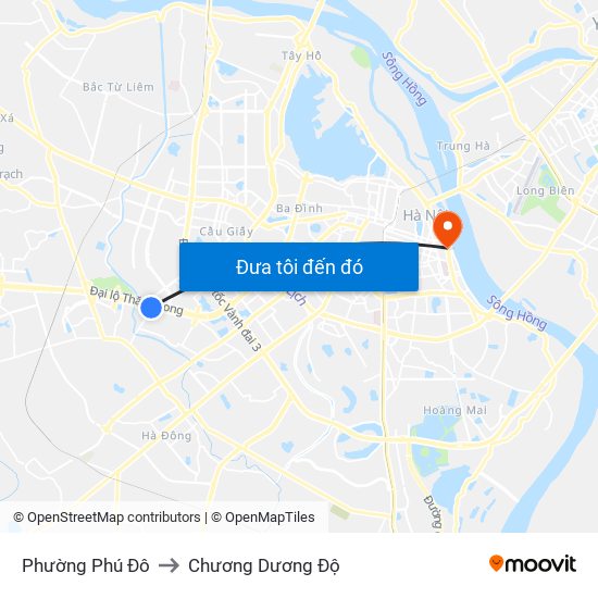 Phường Phú Đô to Chương Dương Độ map