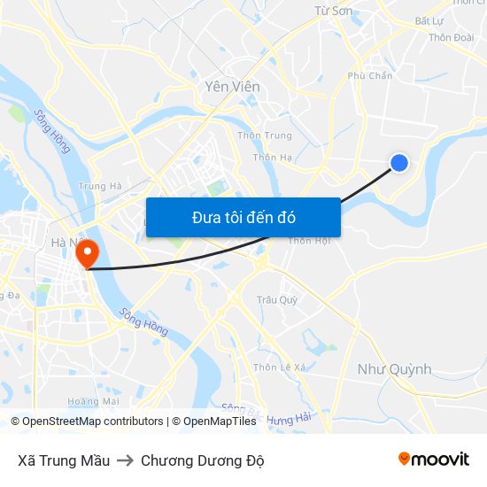 Xã Trung Mầu to Chương Dương Độ map