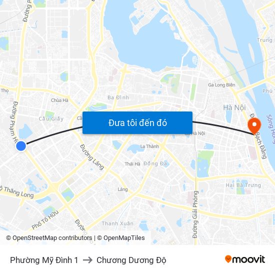 Phường Mỹ Đình 1 to Chương Dương Độ map