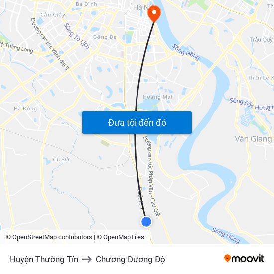 Huyện Thường Tín to Chương Dương Độ map