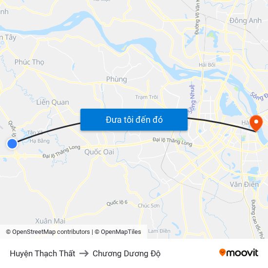 Huyện Thạch Thất to Chương Dương Độ map