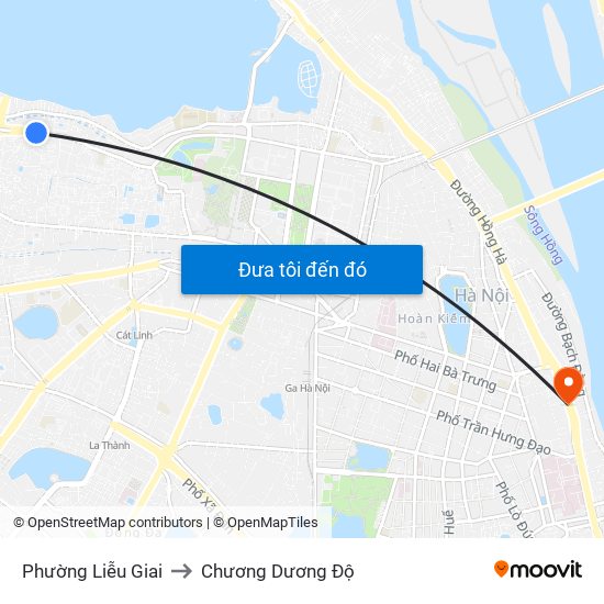 Phường Liễu Giai to Chương Dương Độ map