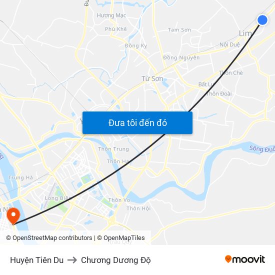 Huyện Tiên Du to Chương Dương Độ map