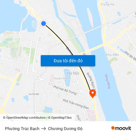 Phường Trúc Bạch to Chương Dương Độ map