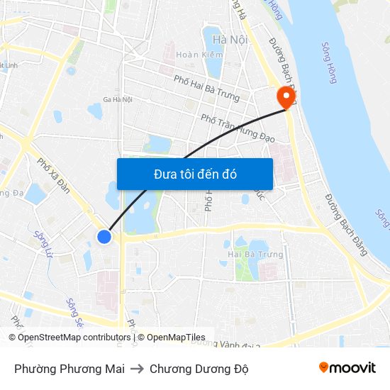 Phường Phương Mai to Chương Dương Độ map