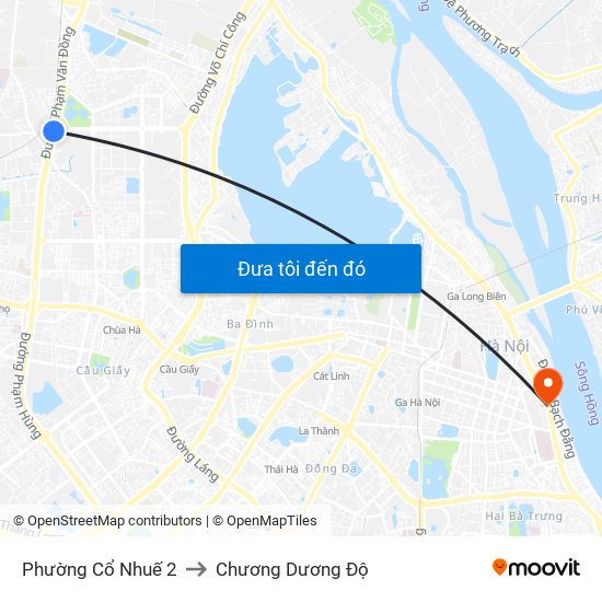 Phường Cổ Nhuế 2 to Chương Dương Độ map