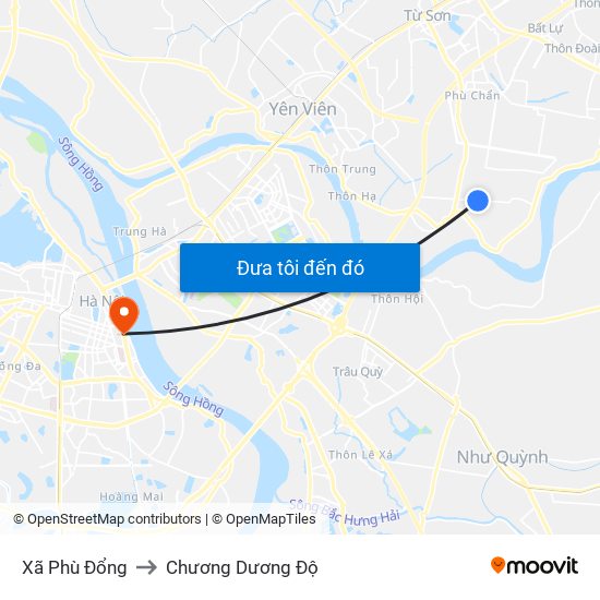 Xã Phù Đổng to Chương Dương Độ map