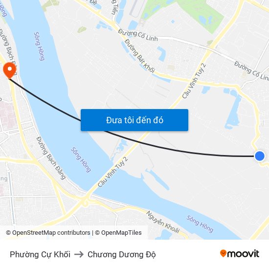 Phường Cự Khối to Chương Dương Độ map