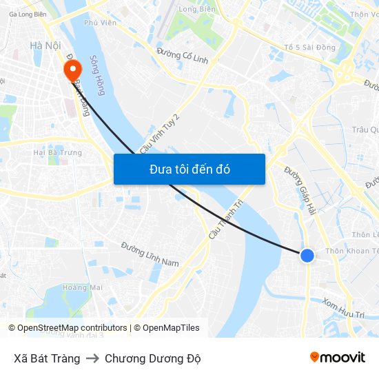 Xã Bát Tràng to Chương Dương Độ map