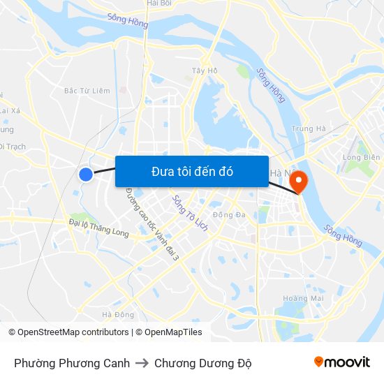 Phường Phương Canh to Chương Dương Độ map