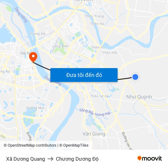 Xã Dương Quang to Chương Dương Độ map