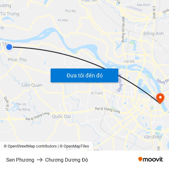 Sen Phương to Chương Dương Độ map