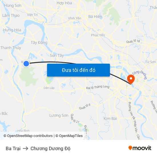 Ba Trại to Chương Dương Độ map