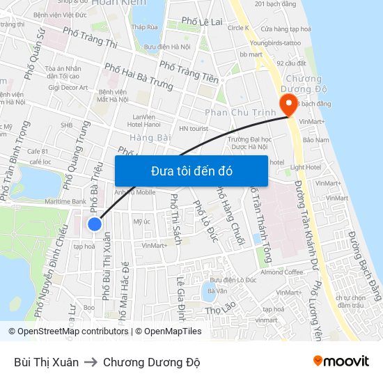 Bùi Thị Xuân to Chương Dương Độ map