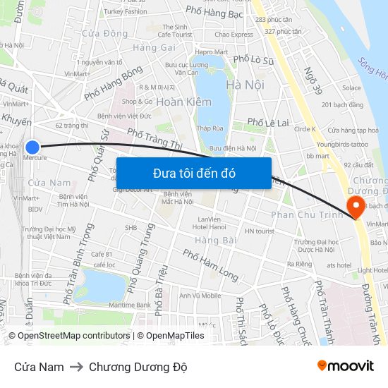 Cửa Nam to Chương Dương Độ map