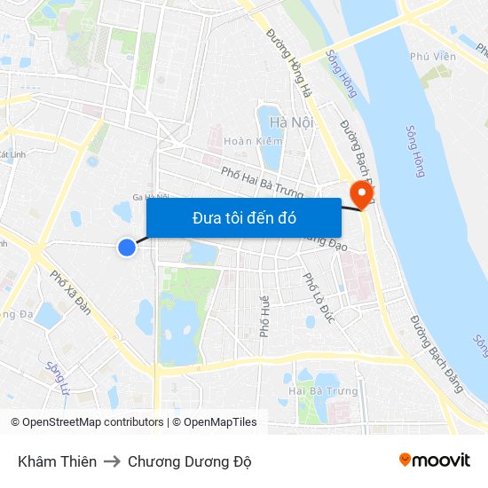 Khâm Thiên to Chương Dương Độ map