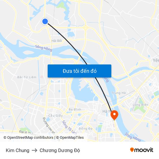 Kim Chung to Chương Dương Độ map