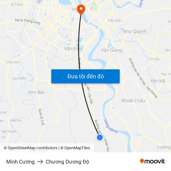 Minh Cường to Chương Dương Độ map