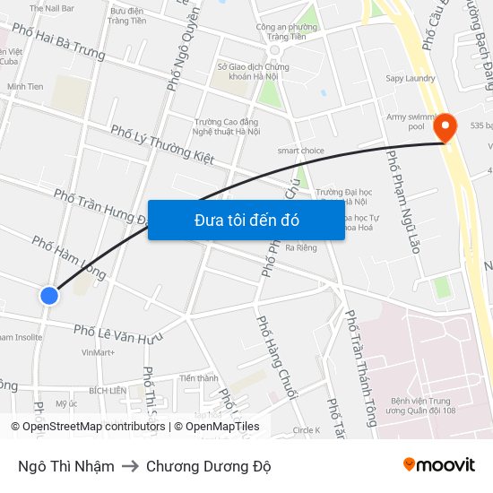 Ngô Thì Nhậm to Chương Dương Độ map