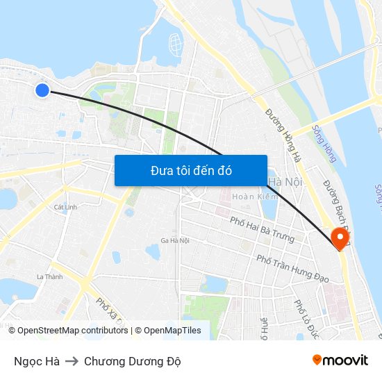 Ngọc Hà to Chương Dương Độ map