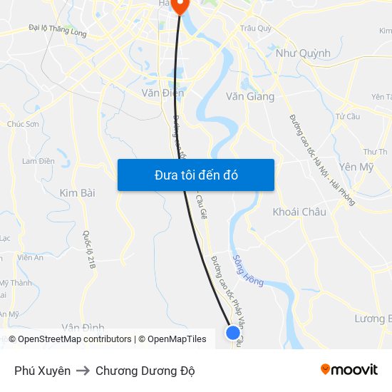 Phú Xuyên to Chương Dương Độ map