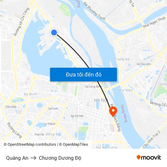 Quảng An to Chương Dương Độ map