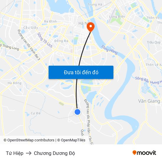 Tứ Hiệp to Chương Dương Độ map